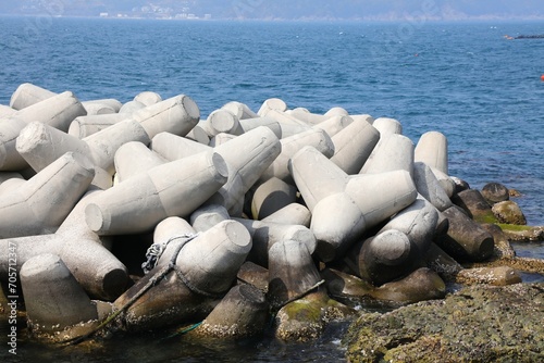 Tetrapod breakwater infrastructure in Korea photo