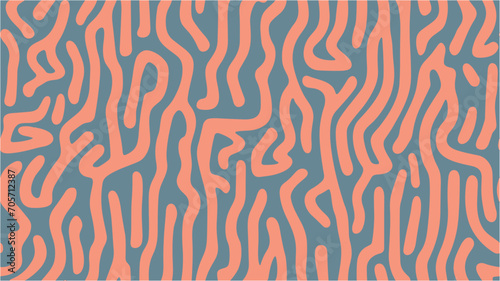 Digital image with a psychedelic stripes. Brush grunge pattern. Texture. Topography relief. Pattern with wavy lines. Vector. Seamless.