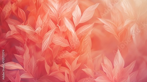 Abstract background with leaves texture in peach and pink colors