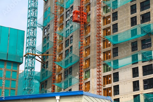 Apartment building construction in Busan, Korea photo