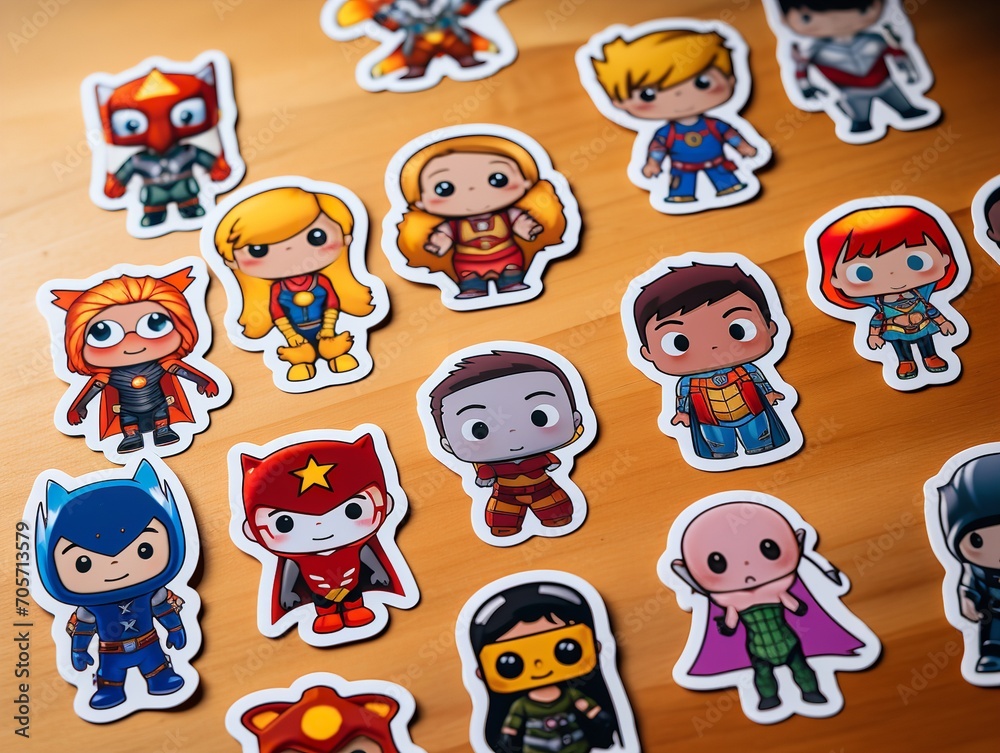 Fun Custom Sticker Sheet Mockup for Creative Expression - AI Generated Fun Custom Sticker Sheet Mockup for Creative Expression - AI Generated
