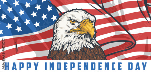 American independence day sticker colorful