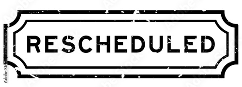 Grunge black rescheduled word rubber seal stamp on white background