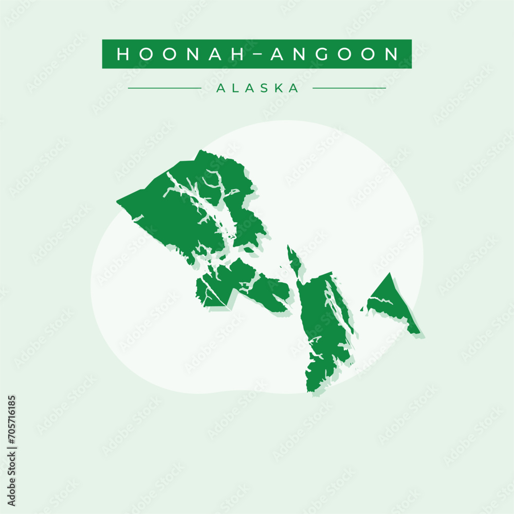 Vector illustration vector of Hoonah–Angoon map Alaska