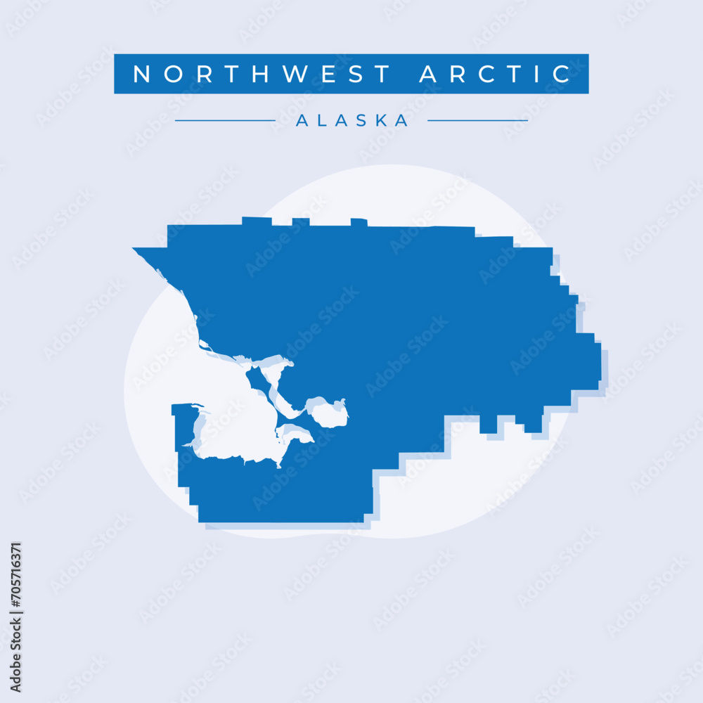 Vector illustration vector of Northwest Arctic map Alaska
