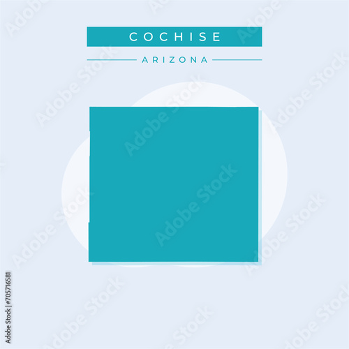 Vector illustration vector of Cochise map Arizona photo