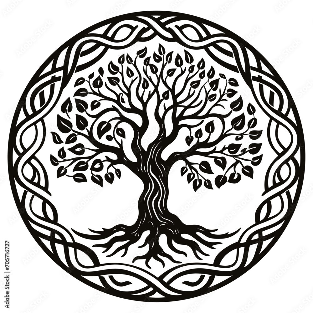 tree with roots and leaves