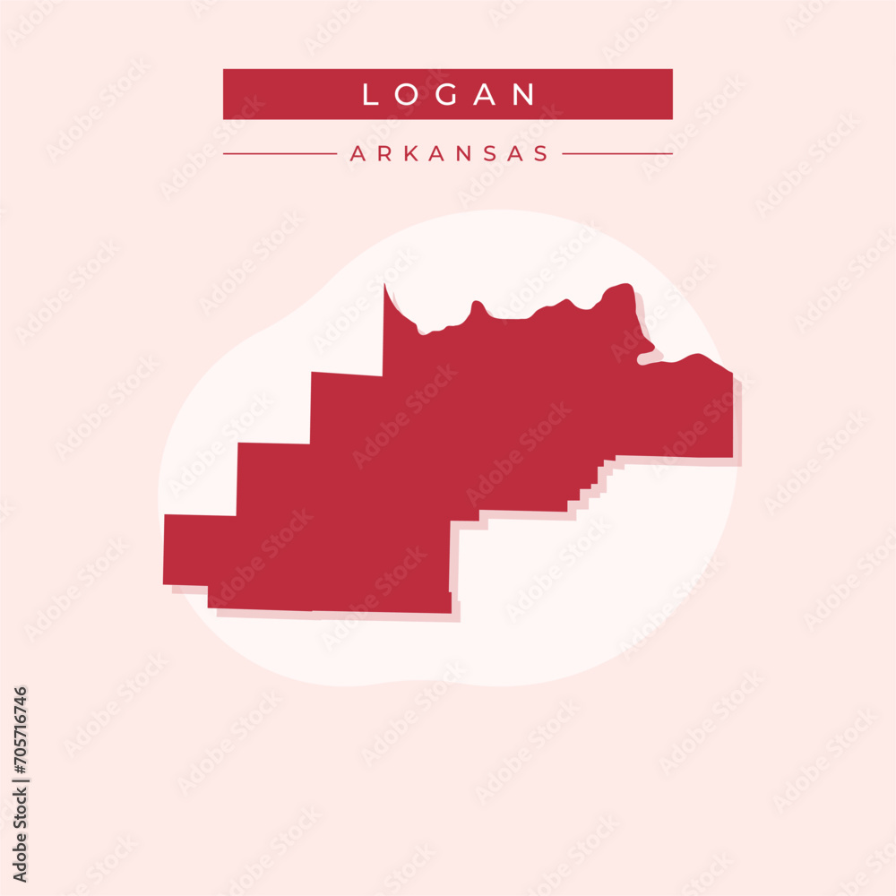 Vector illustration vector of Logan map Arkansas