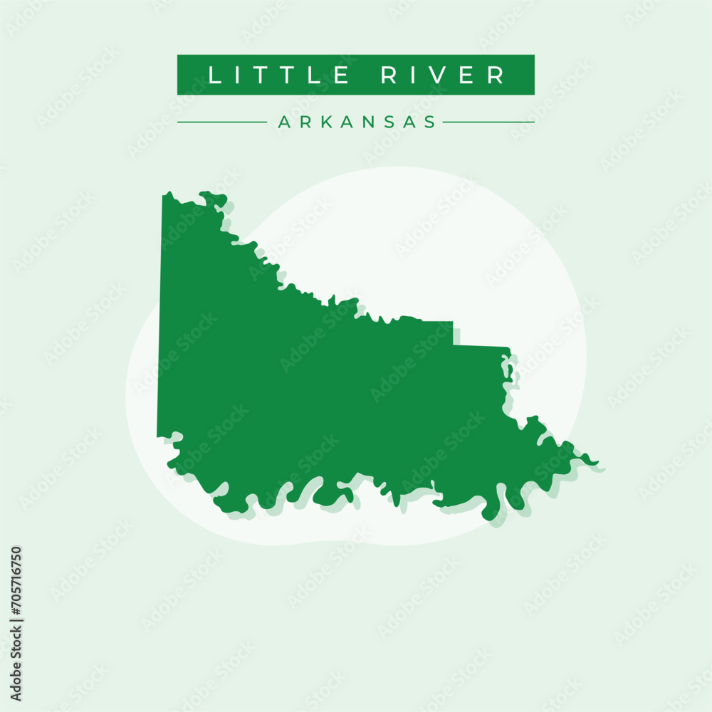 Vector illustration vector of Little River map Arkansas