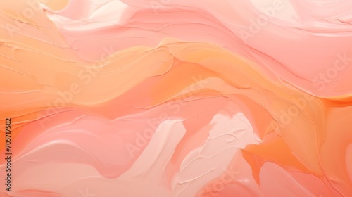 Abstract background in peach fuzz color with oil or acryllic smears texture