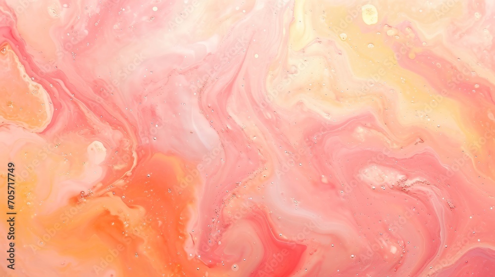 Abstract background in peach, yellow and pink colors with oil or acryllic smears texture