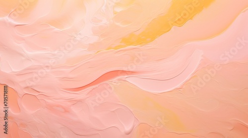 Abstract background in peach fuzz color with oil or acryllic smears texture © Irina Kozel
