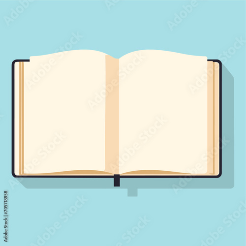 open book cartoon flat vector illustration