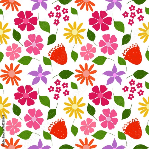 Seamless floral pattern.Silhouette of flowers with branches, leaves and berries. Abstract roses, tender pastel colors. Perfect for cotton fabric, texture, paper, shawls.