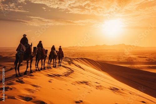 Camels in desert