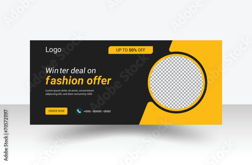 Fashion sale modern social media facebook cover design template.