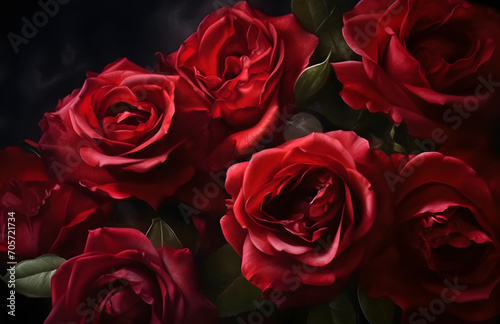 Isolated Elegant Red Roses background for Romantic Design