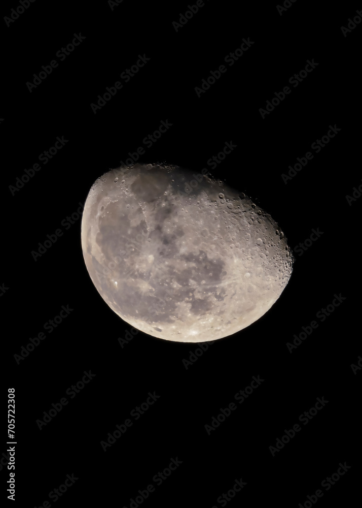 Close up with the moon on a dark night with clear sky Close up with the moon on a dark night with clear sky
