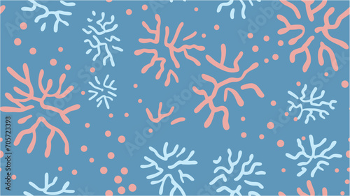 Seamless pattern with branches, drawn by hand. Cute doodle pattern background with abstract shapes. Meteorological concept.