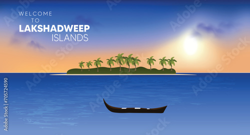 welcome to lakshadweep island vector poster photo
