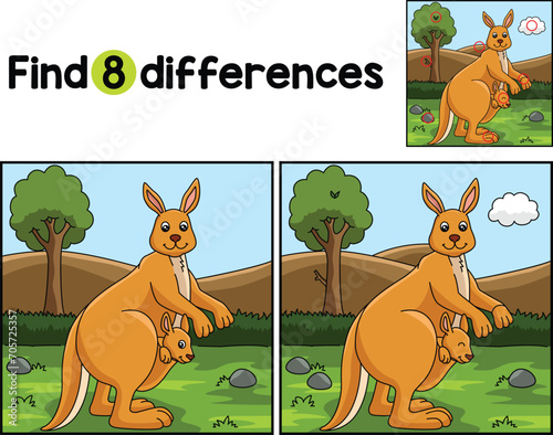 Kangaroo Animal Find The Differences