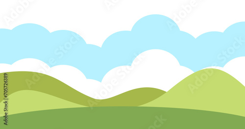 Green Field Illustration Element