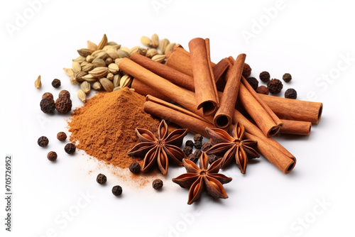 Wallpaper Mural Spices And Cinnamon On White Background Torontodigital.ca