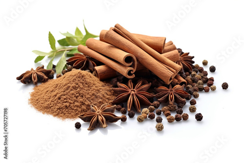 Wallpaper Mural Spices And Cinnamon On White Background Torontodigital.ca