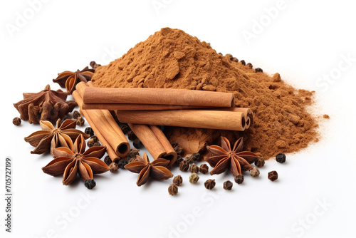 Wallpaper Mural Spices And Cinnamon On White Background Torontodigital.ca