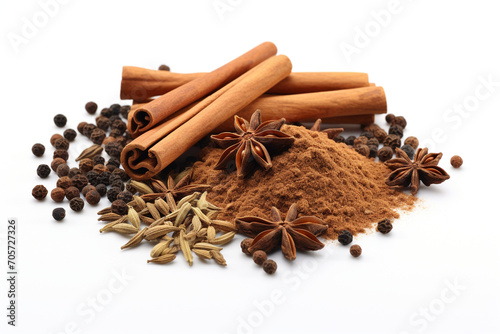 Wallpaper Mural Spices And Cinnamon On White Background Torontodigital.ca