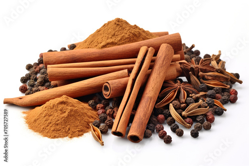 Wallpaper Mural Spices And Cinnamon On White Background Torontodigital.ca