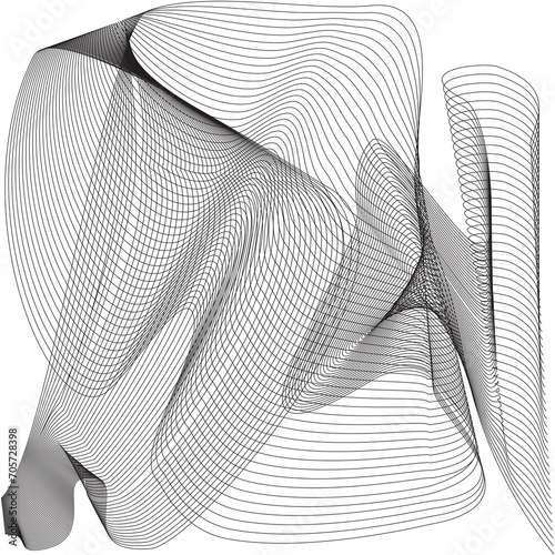 Black Abstract Wave Distorted Shape