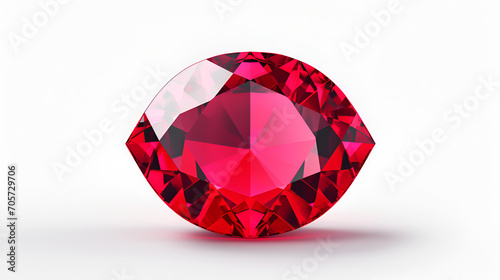 Red diamond shape on isolated white background, generative ai
