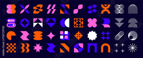 Abstract geometric shapes set