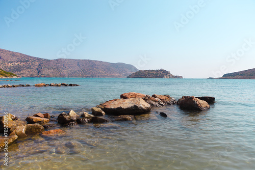 Beautiful summer sea landscape. Elounda, Crete