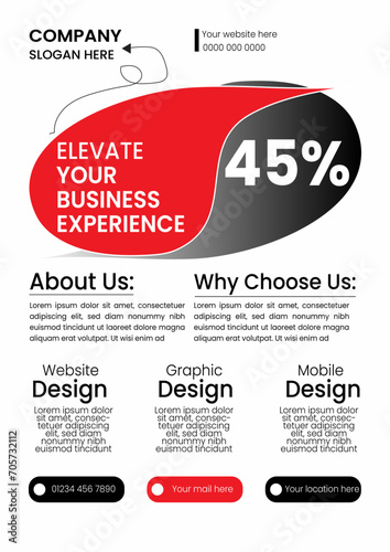 Corporate business flyer template design set with blue, orange, red and yellow color. marketing, business proposal, promotion, advertise, publication, cover page. new digital marketing flyer set.