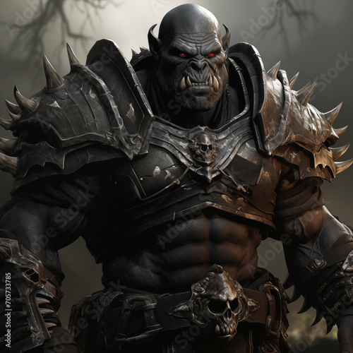 Orc Warlord in Black Armor