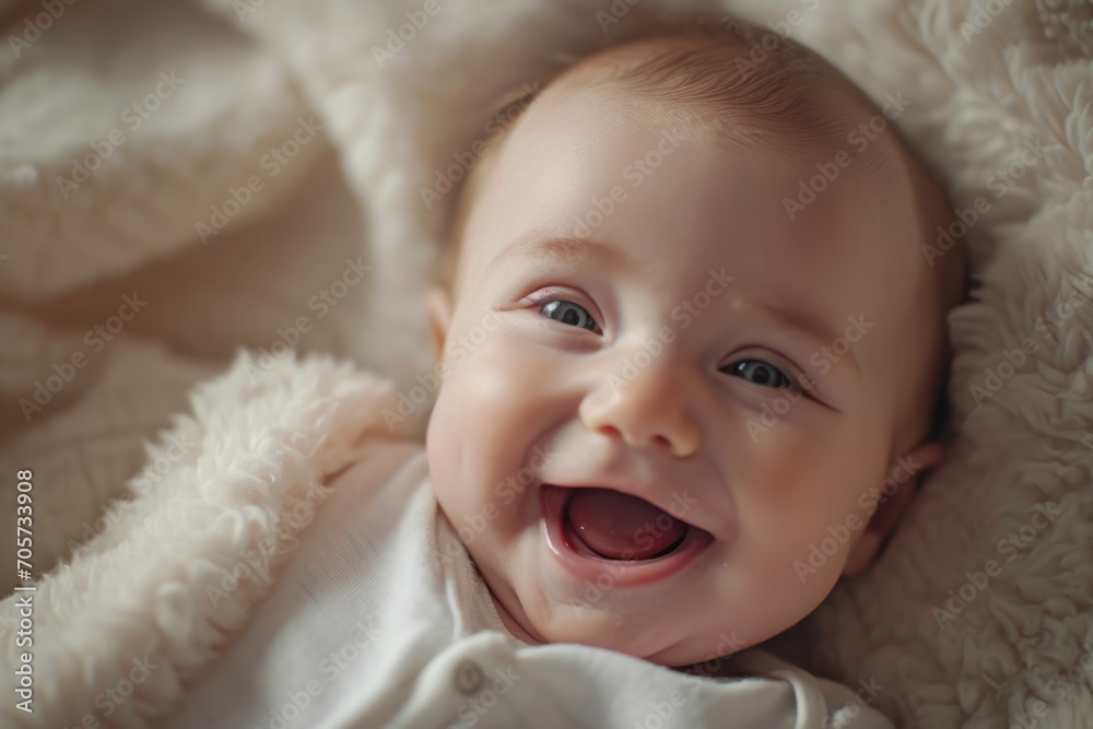 happy smiling child lies on his back happy smiling child lies on his back
