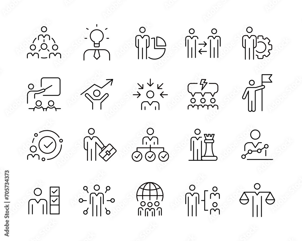 Business People Icons - Vector Line. Editable Stroke. Business People Icons - Vector Line. Editable Stroke.