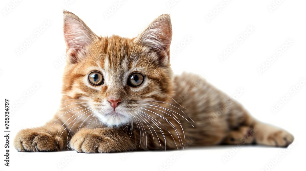 Isolated kitten on a white background