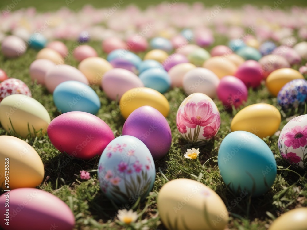 easter eggs in the grass easter eggs in the grass