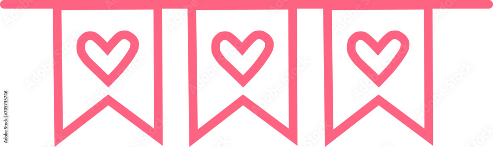 3 flags with heart