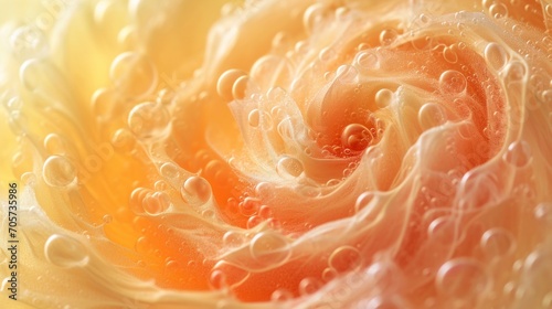 Spiral and bauble background in peach fuzz color