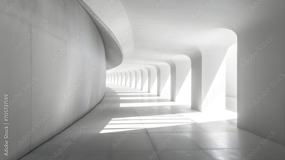Obraz premium Abstract white background architecture, AI generative