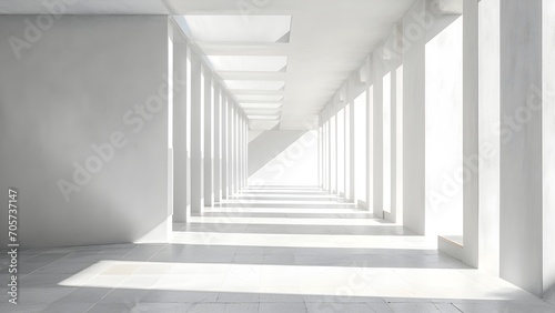 Abstract white background architecture, AI generative