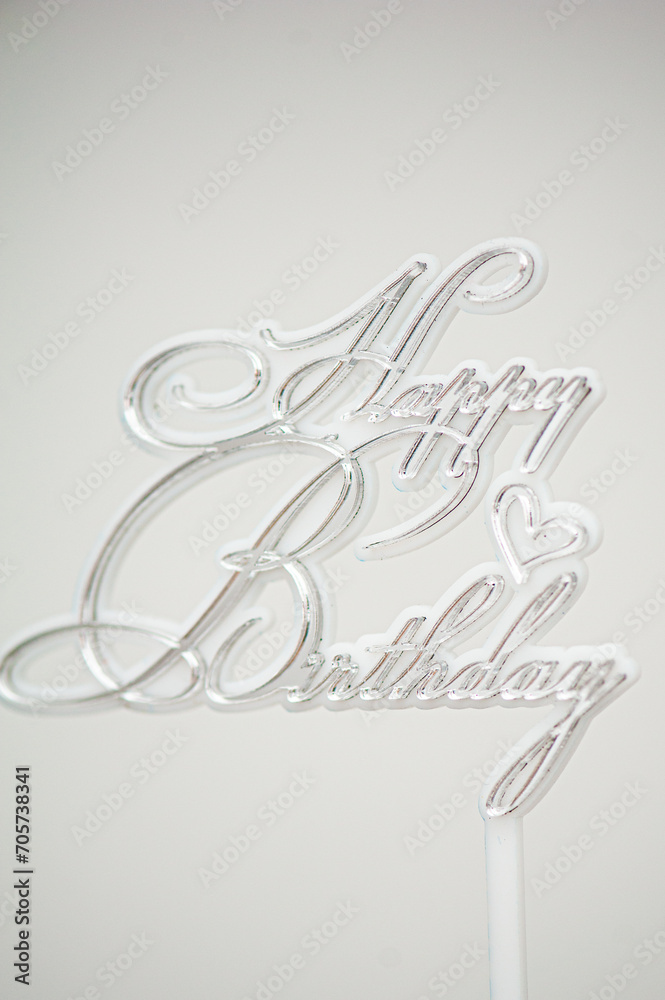 Happy birthday sign for cake on white background Happy birthday sign for cake on white background