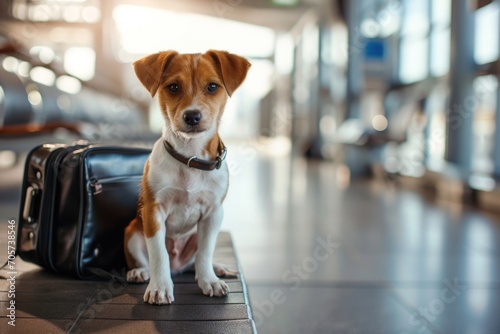 Cute dog at the airport 