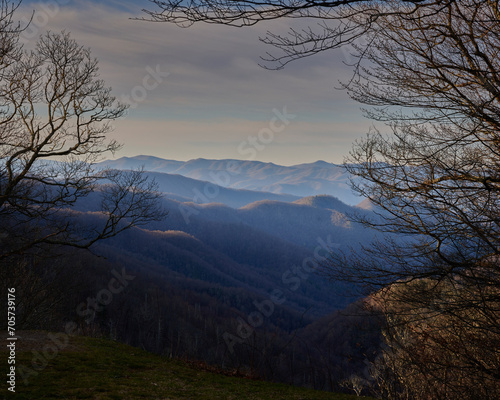Tree Framed Clouds and Fog in the Blue Ridge Mountains.