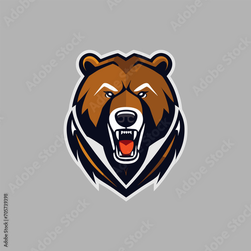 Modern and minimalist bear logo vector icon design template