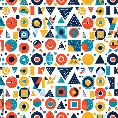 pattern with shapes on white background